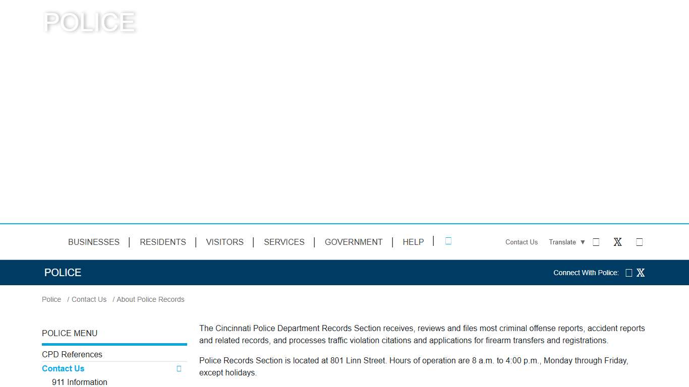 About Police Records - Police