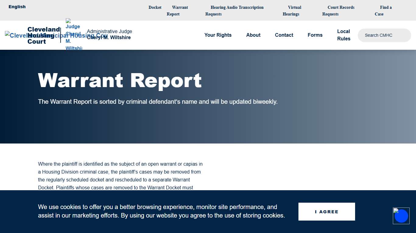 Warrant Report Cleveland Housing Court
